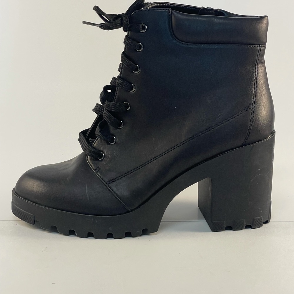 Women’s Black Heeled Combat Boots